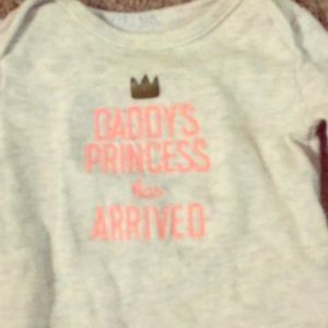 Carters onesie “Daddy’s princess has ARRIVED”